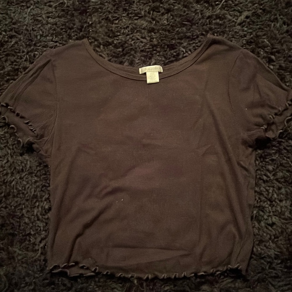 Black Plain Crop Top